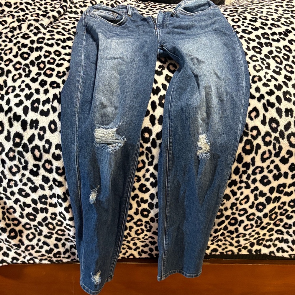 Flying Monkey Distressed Blue Skinny Jeans